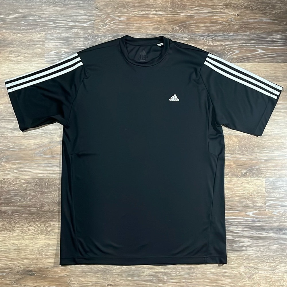 Men's Classic 3 Stripe Black Adidas Tee